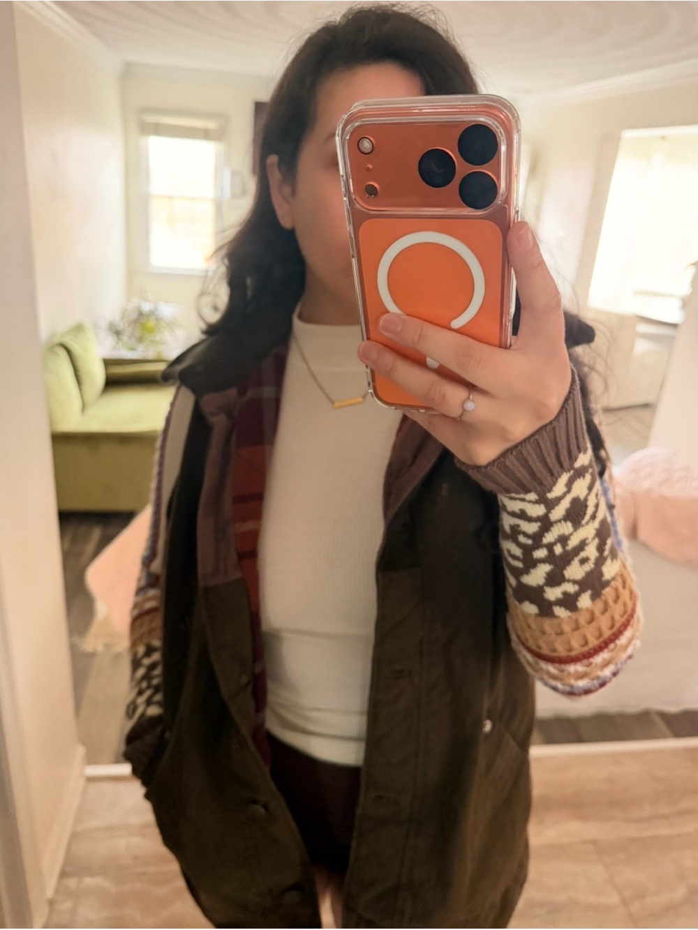 Free people switch it up thermal cuff sleeve knit top long sleeve